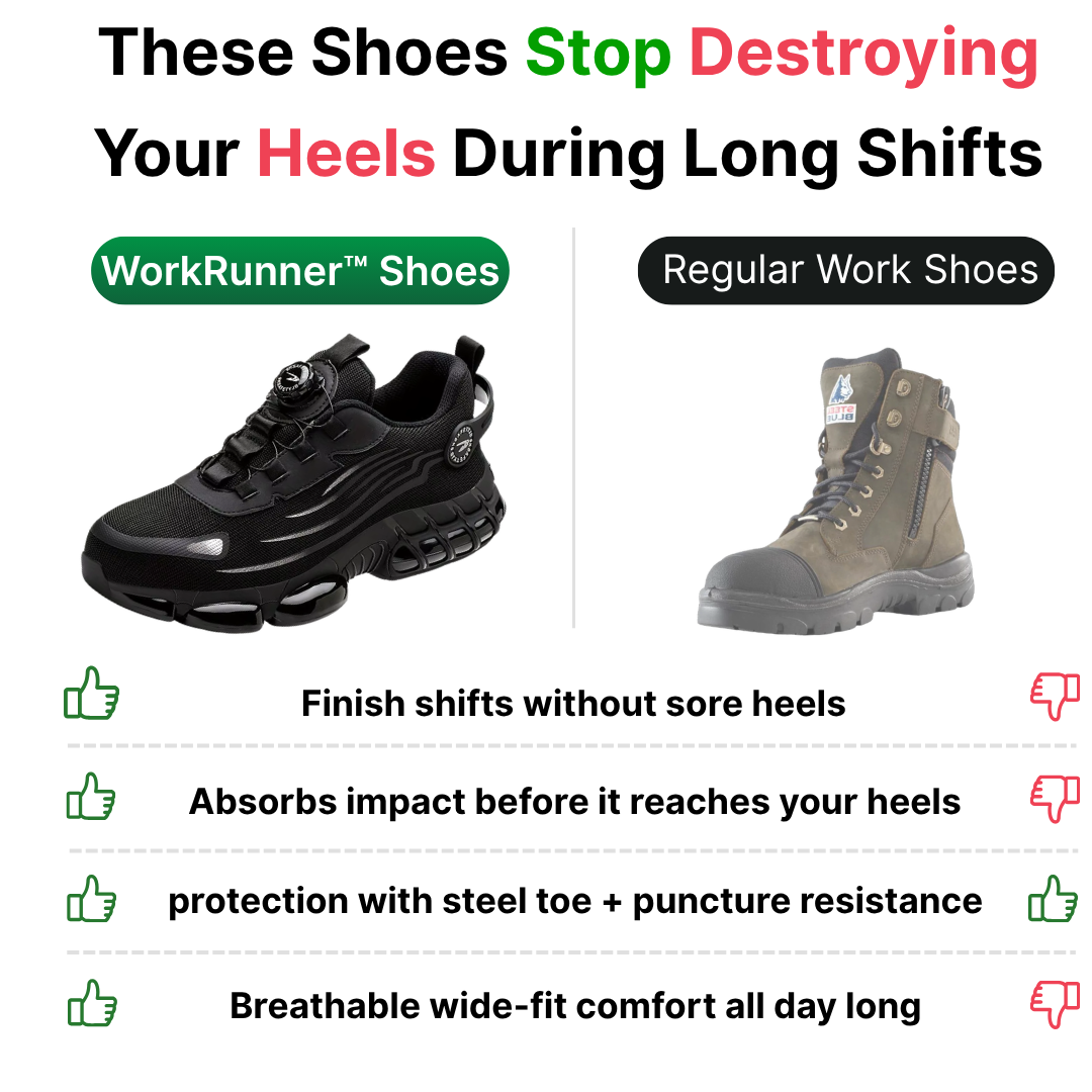 WorkRunner™ Safety Shoes with Engineered Heel Support