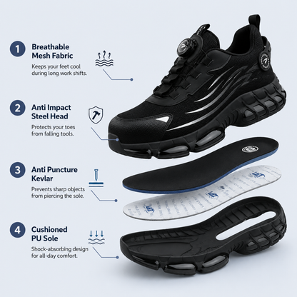 WorkRunner™ Safety Shoes with Engineered Heel Support